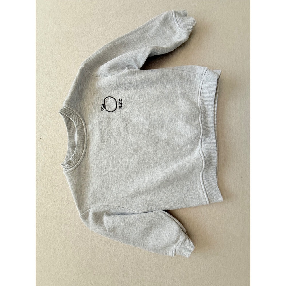 Zara Kids Grey NYC Skyline Embroidered Sweatshirt Size 5-6 Years